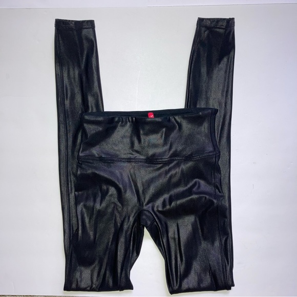Spanx Faux Leather Matte Finish Leggings Black XS - Picture 2 of 4